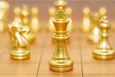 黄金王国际象棋一块站木棋盘