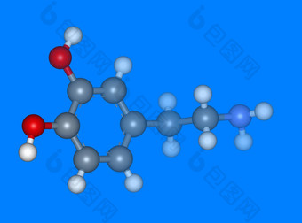 多巴胺分子模型原子