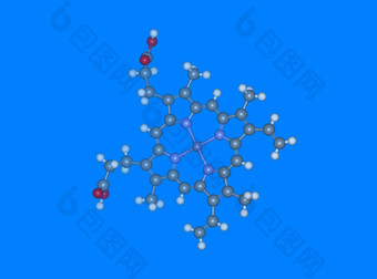 亚铁血红素<strong>分子</strong>模型原子