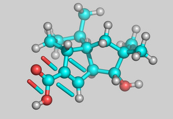 Pentalensäure分子模型原子