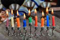 犹太人假期光明节烛台节日