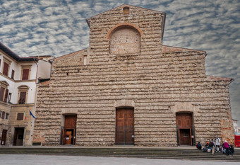 非典型的山形墙教堂三洛伦佐弗洛伦斯托斯卡纳意大利