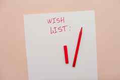 登记红色的记号笔列表白色空白表纸一年的列表