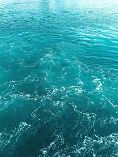 蓝色的水泡沫波深海和平海洋摘要自然背景