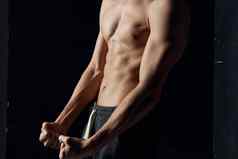 运动的家伙泵ABS健美运动员健身手臂肌肉肱二头肌肱三头肌模型
