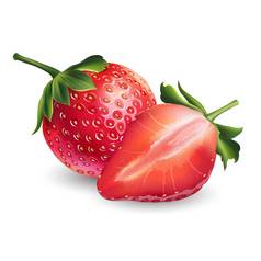 一半草莓白色背景