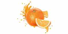 橙色片水果汁溅