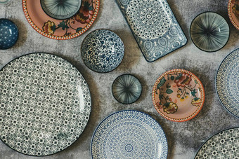 美丽的传统的摩尔瓷<strong>陶瓷盘</strong>子说明中间东部设计马拉喀什摩洛哥