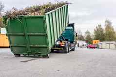 卡车加载容器浪费绿色回收中心