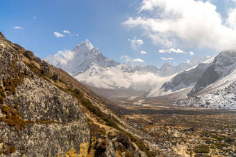 但达布拉姆峰会喜马拉雅山脉尼泊尔