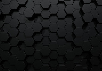 黑色的六角蜂窝形状不光滑的表面移动随机摘要现代设计背景概念插图呈现图形设计