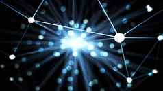 摘要蓝色的未来主义的技术网络节点电缆数据行传输链接沟通结构概念神经元电子主题元素插图