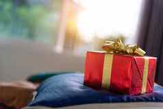 礼物盒子卧室假期周年纪念日一天概念生日情人节一天惊喜概念圣诞一年主题对象装饰主题