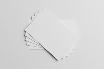 白色业务卡纸叠加模型模板空白空间封面插入公司标志个人身份纸板背景现代静止的概念插图渲染