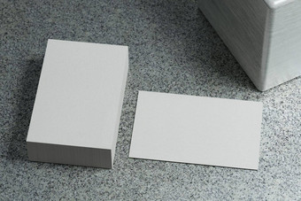 白色水平业务卡纸模型模板空白空间封面插入公司标志个人身份大理石地板上背景现代概念插图渲染