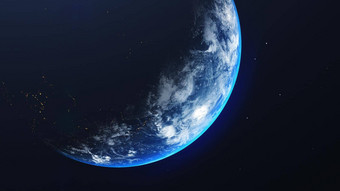 地球空间视图闪亮的日出宇宙星系背景自然世界环境概念科学全球幻想天空大气插图渲染
