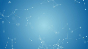 摘要蓝色的模糊几何线框网络连接点空间蓝色的背景安全未来主义的电脑科学概念摘要技术概念图形设计