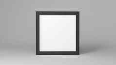 白色广场形状照片框架模型黑暗灰色背景品牌演讲模板打印封面极简主义室内主题插图呈现
