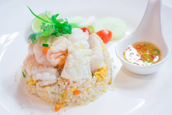 泰国菜被称为尻垫搅拌炸大米海鲜中国人食物日本食物