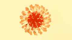 橙色冠状病毒果冻细胞黄色的背景甜蜜的医疗概念细菌摇晃运动插图呈现