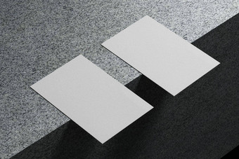 白色水平业务卡纸模型模板空白空间<strong>封面</strong>插入<strong>公司</strong>标志个人身份大理石地板上背景现代概念插图渲染