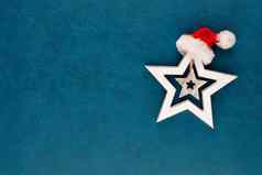 圣诞节明星圣诞老人他装饰圣诞节明星蓝色的背景