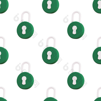 挂锁无缝的模式安全安全保护隐私概念极简主义概念插图渲染