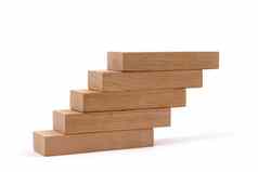木块叠加一步楼梯业务概念增长成功过程