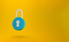 挂锁标志安全安全保护隐私概念极简主义概念插图渲染
