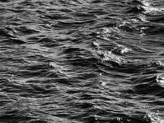 海纹理沿海自然概念海洋水黑色的白色单色表面背景