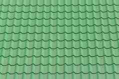 绿色瓷砖瓷砖屋顶表面房子模式纹理背景