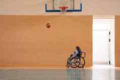 照片篮球团队战争几个小专业体育设备人残疾的人篮球法院