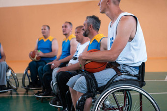 照片篮球团队人残疾的人专业体育设备人残疾的人篮球法院