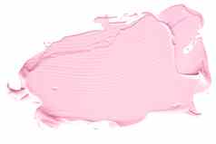 脸红粉红色的美化妆品纹理孤立的白色背景污迹斑斑的化妆乳状液奶油涂片基金会涂抹化妆品产品油漆中风