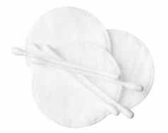 棉花垫棉花味蕾孤立的白色背景