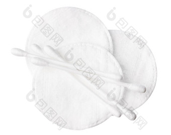 棉花垫棉花味蕾孤立的白色背景