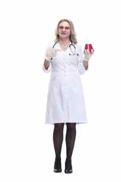 医疗女人液体实验室瓶