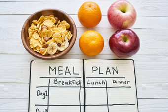 早餐麦片水果餐计划健身健康饮食