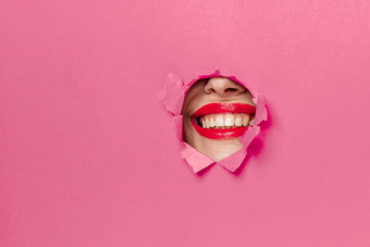 女人的嘴唇粉红色的海报魅力生活方式时尚