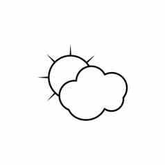 太阳云气候天气行图标元素机场旅行插图图标迹象符号网络标志移动应用程序