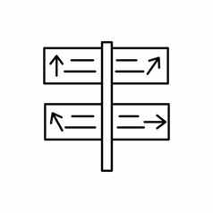 路标志面板方向行图标元素机场旅行插图图标迹象符号网络标志移动应用程序