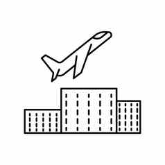 卷飞机运输行图标元素机场旅行插图图标迹象符号网络标志移动应用程序
