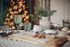 白色现代厨房装饰圣诞节一年