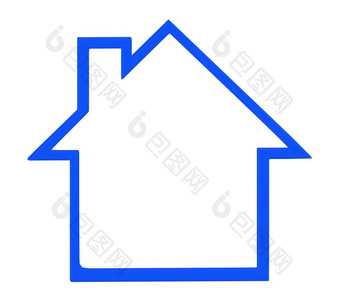 <strong>房子</strong>标志象征白色孤立的背景