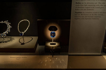 蓝色的蓝宝石宝石珠宝史密森学会博物馆