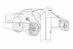 电车辆充电站草图