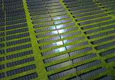 太阳能能源权力农场空中视图太阳能面板