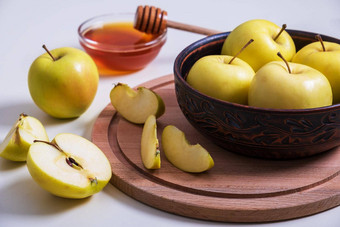 新鲜的成熟的减少黄色的<strong>苹果蜂蜜</strong>