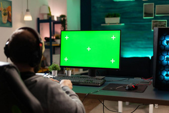 球员电脑水平绿色屏幕