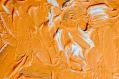 摘要丙烯酸水彩绘画帆布背景油漆刷橙色白色颜色